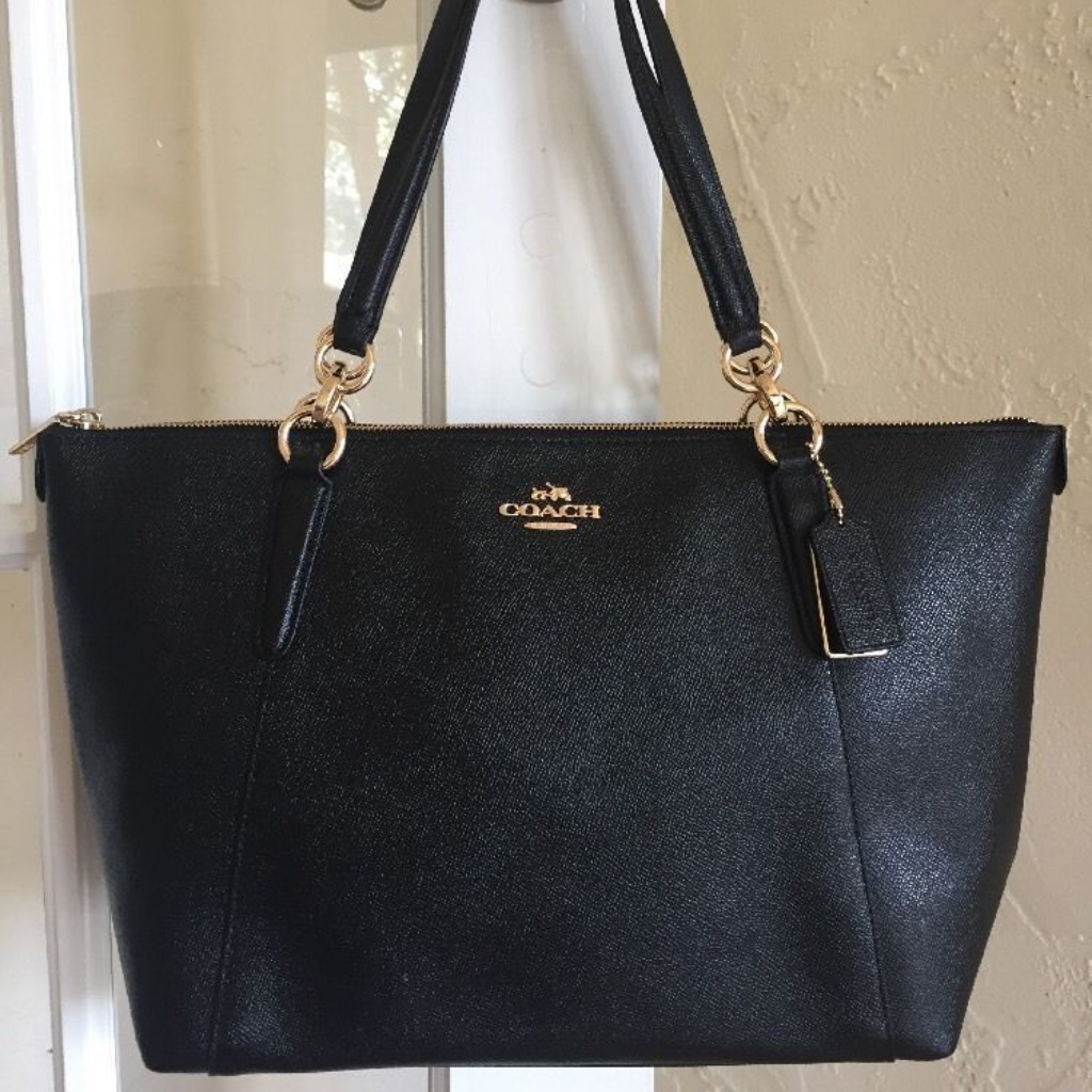 Coach Crossgrain Ava Tote Shoulder Bag Black